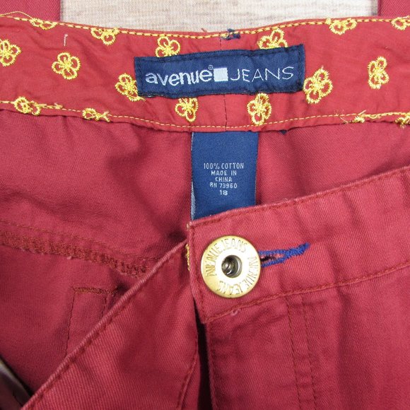 Avenue Jeans Red Wide Leg Size 18 - Picture 3 of 8